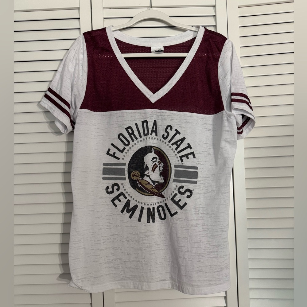 Florida State Seminoles V-Neck Mesh FSU T-Shirt College Game Day ACC Sz XXL
